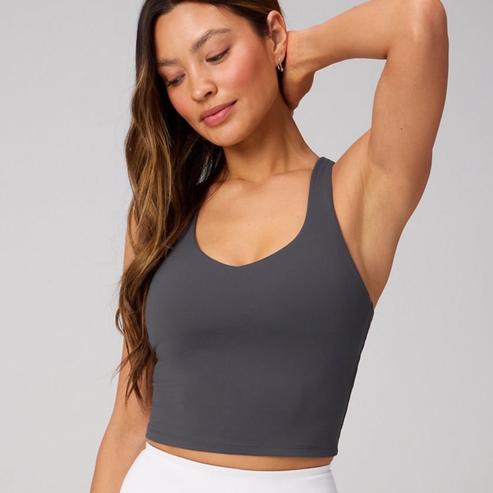 Fabletics Charcoal Racerback Sports Bra